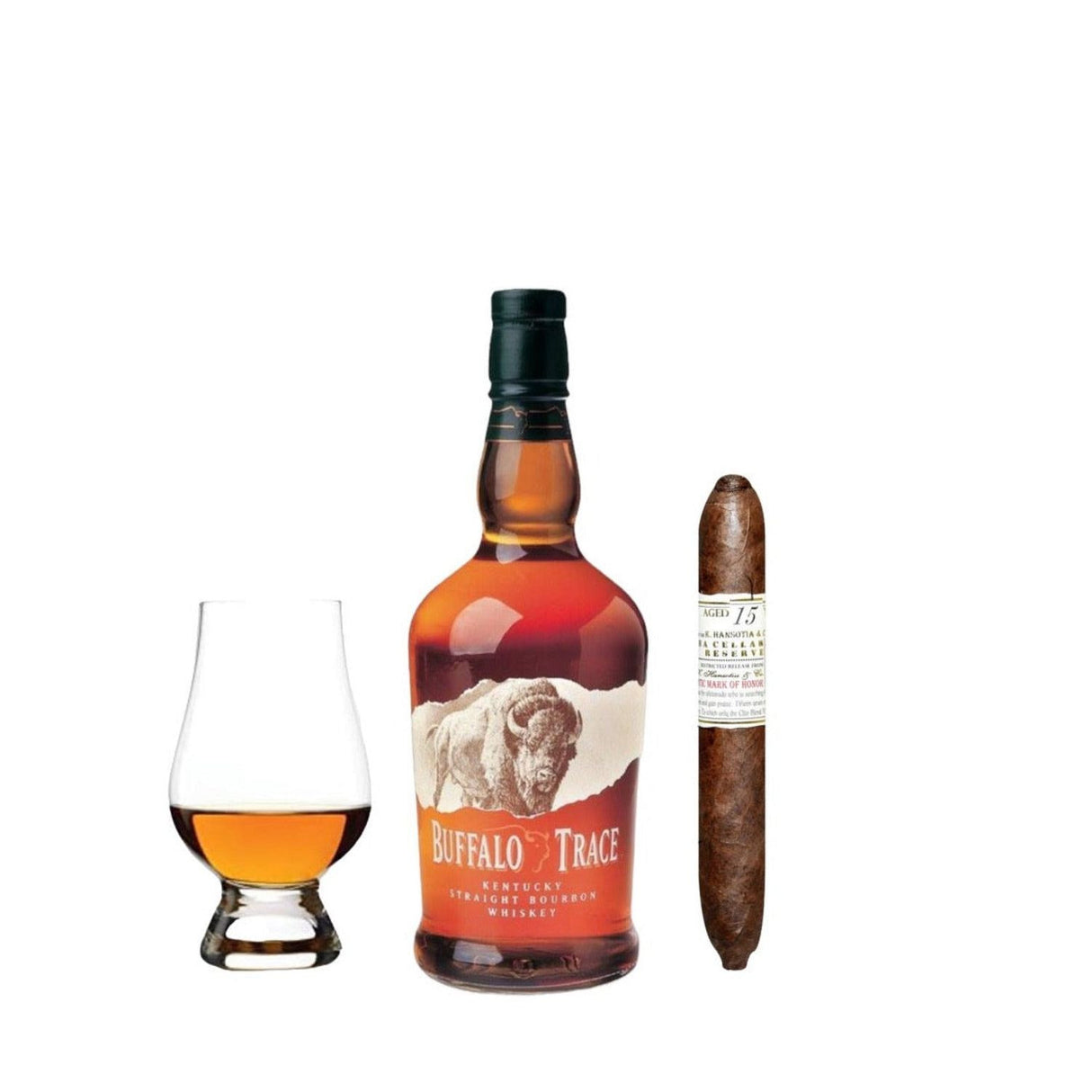 Buffalo Trace Gift Set with Cigar & Glencairn Glass