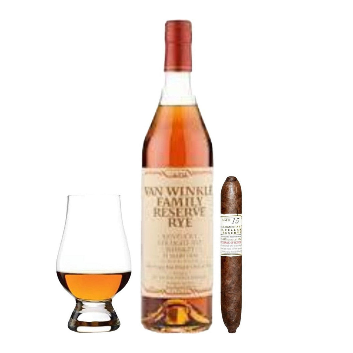 Pappy Van Winkle Family Reserve 13 Year Rye Whiskey Gift Set with Cigar & Glencairn Glass