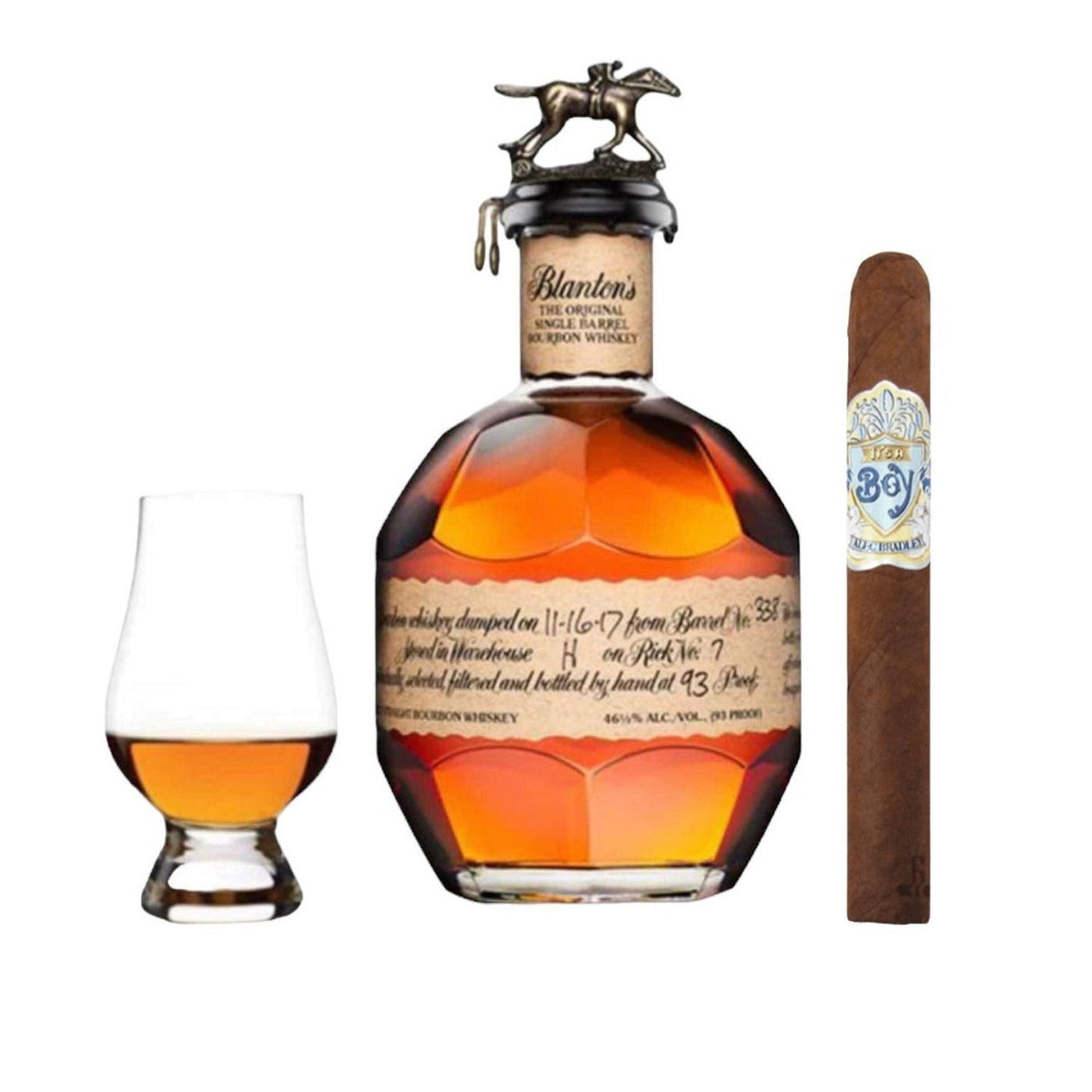 Blanton's It’s a Boy Bourbon Gift Set – Alec Bradley Cigar & Glencairn – 750ml