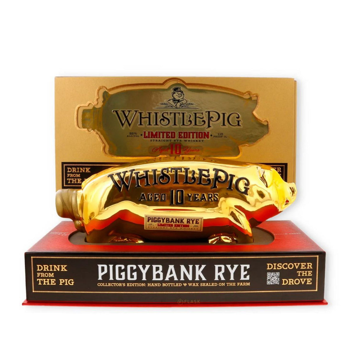 WhistlePig PiggyBank 10 Year Gold Edition Rye Whiskey – 750ml