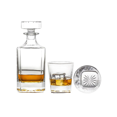Engravable Whiskey Decanter Gift Set with 2 Glasses – 25oz Glass Decanter