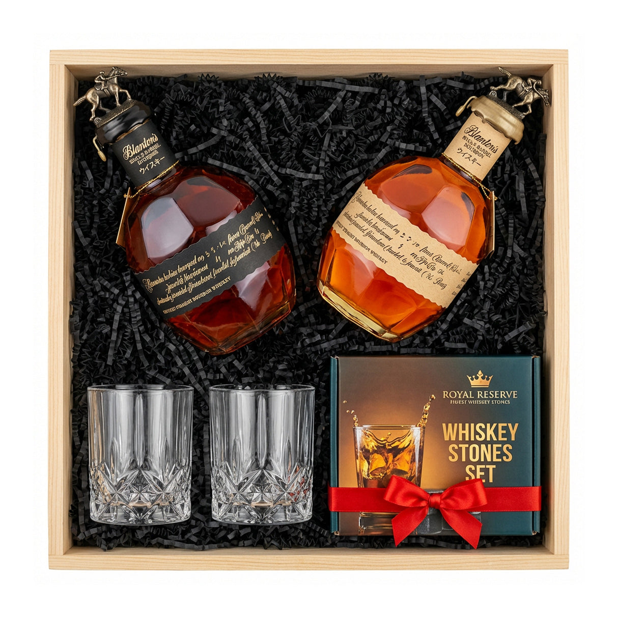 Blanton's Takara Red & Black Edition Gift Crate – Bourbon, Glasses & Whiskey Stones (Japan Release)