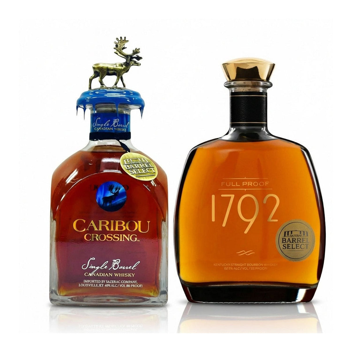 1792 Full Proof Bourbon & Caribou Crossing Single Barrel Canadian Whisky – Barrel Select Bundle (2 x 750ml)