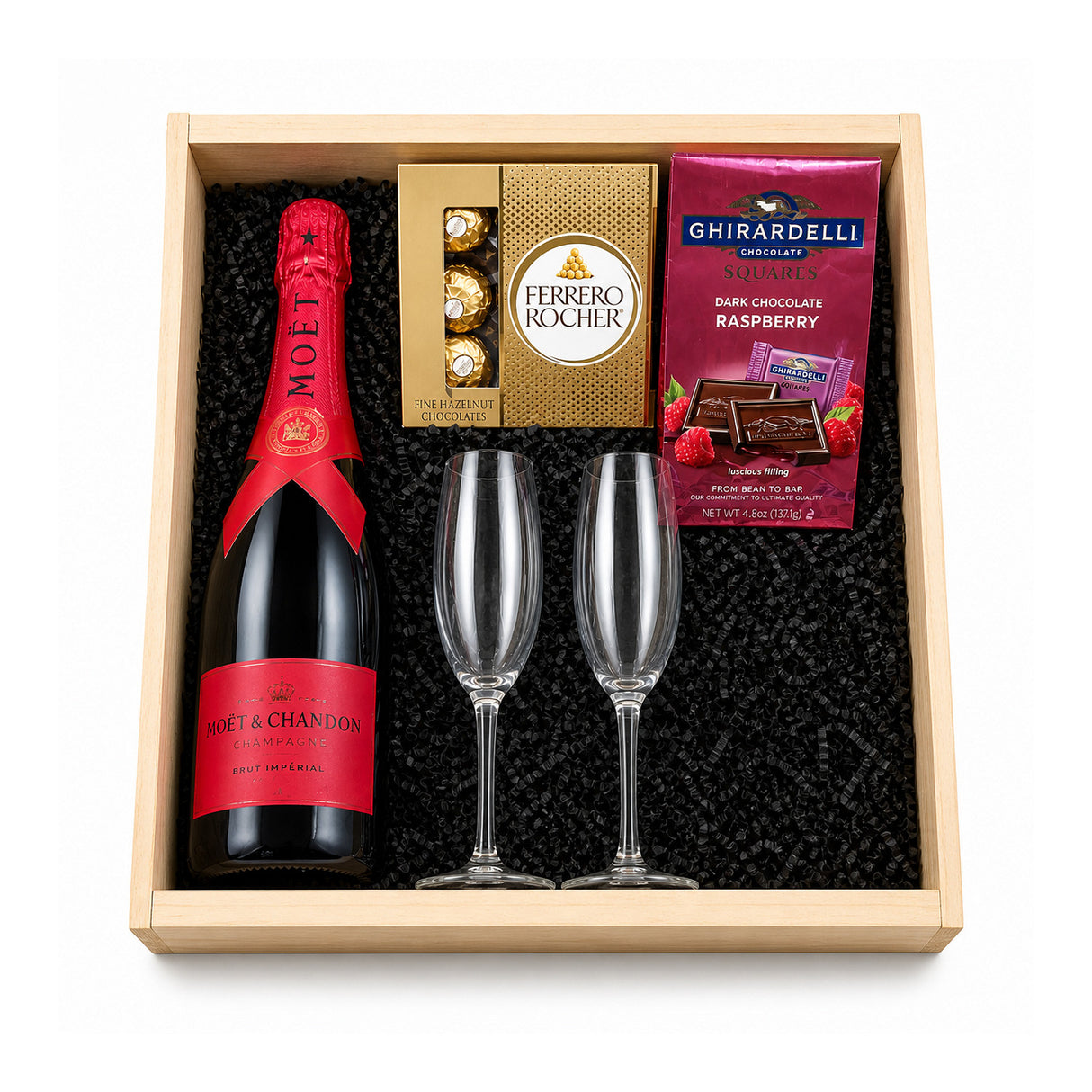 Moet & Chandon Special Edition Brut Imperial Champagne Gift Crate with Flutes 750ml - Premium Gift Selection