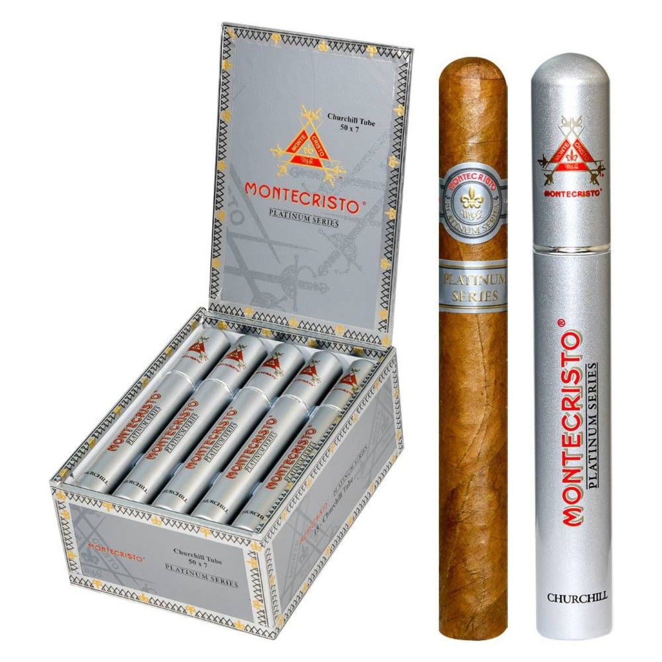 Montecristo Platinum Churchill Tube Cigar – Single