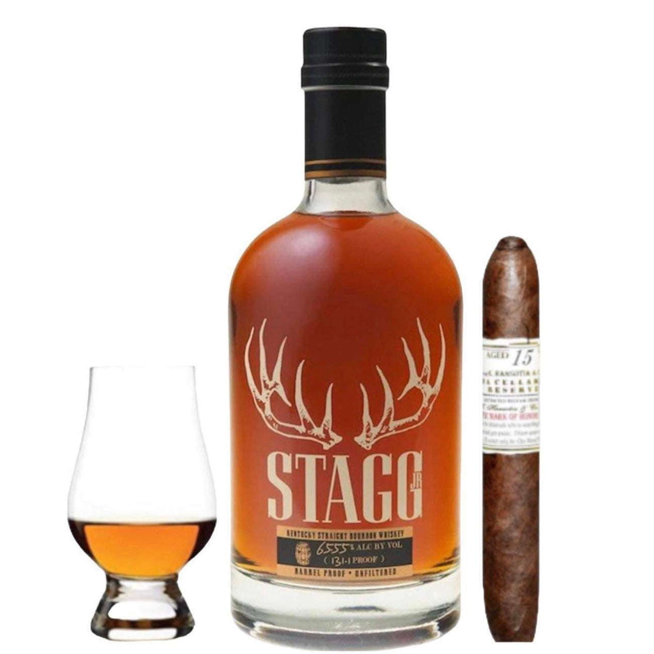 Stagg Jr. Gift Set with Cigar & Glencairn Glass