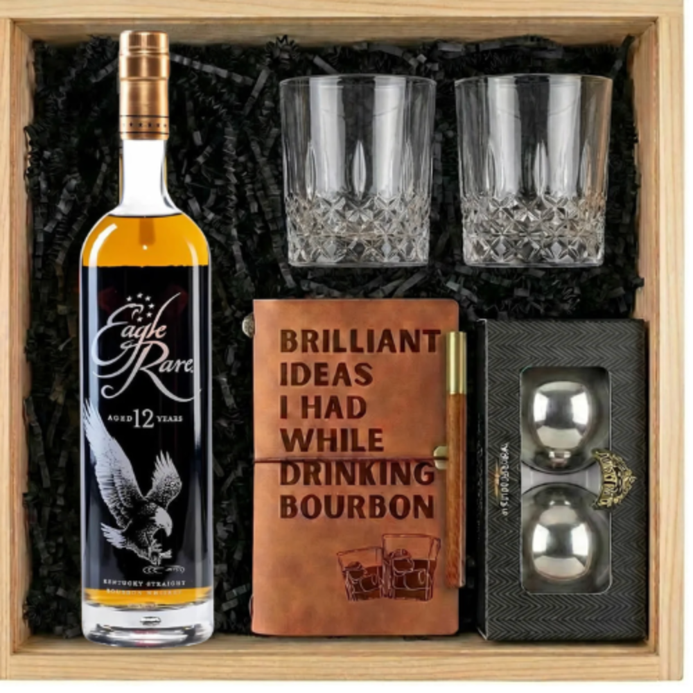 Eagle Rare 12 Year Old – Bourbon Gift Crate with Glassware, Journal & Whiskey Balls