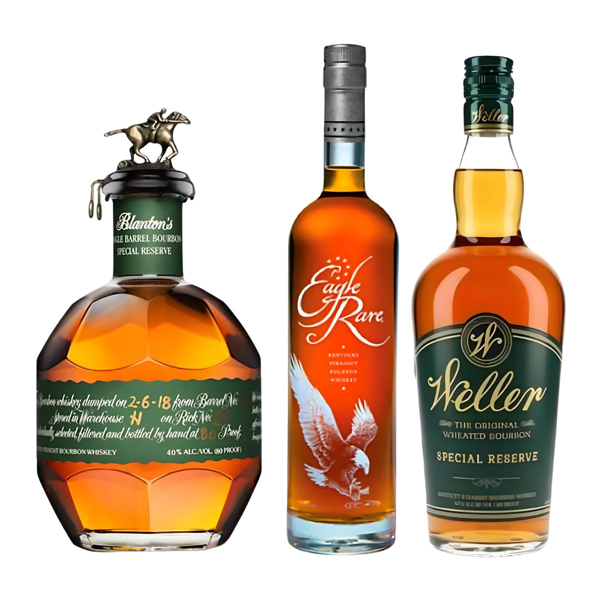 Blanton's Special Reserve, Eagle Rare 10 Year & Weller Special