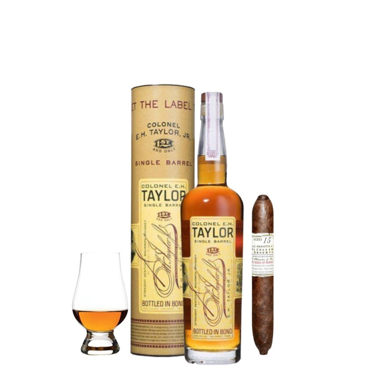 Colonel E.H. Taylor Single Barrel Gift Set with Cigar & Glencairn Glass