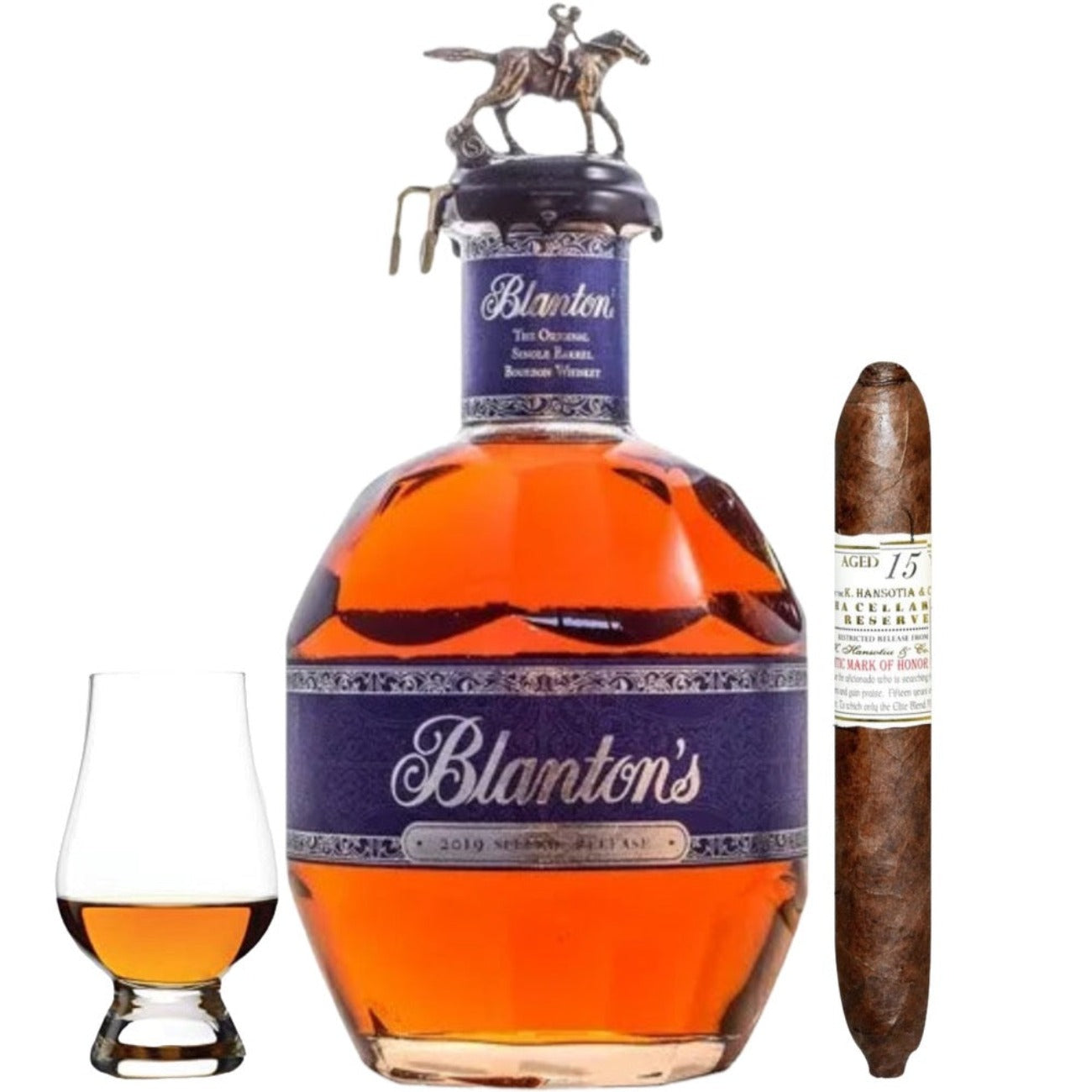 Blanton's Original Single Barrel Bourbon with Glencairn Set & Cigar Bundle  - Allocated Outlet