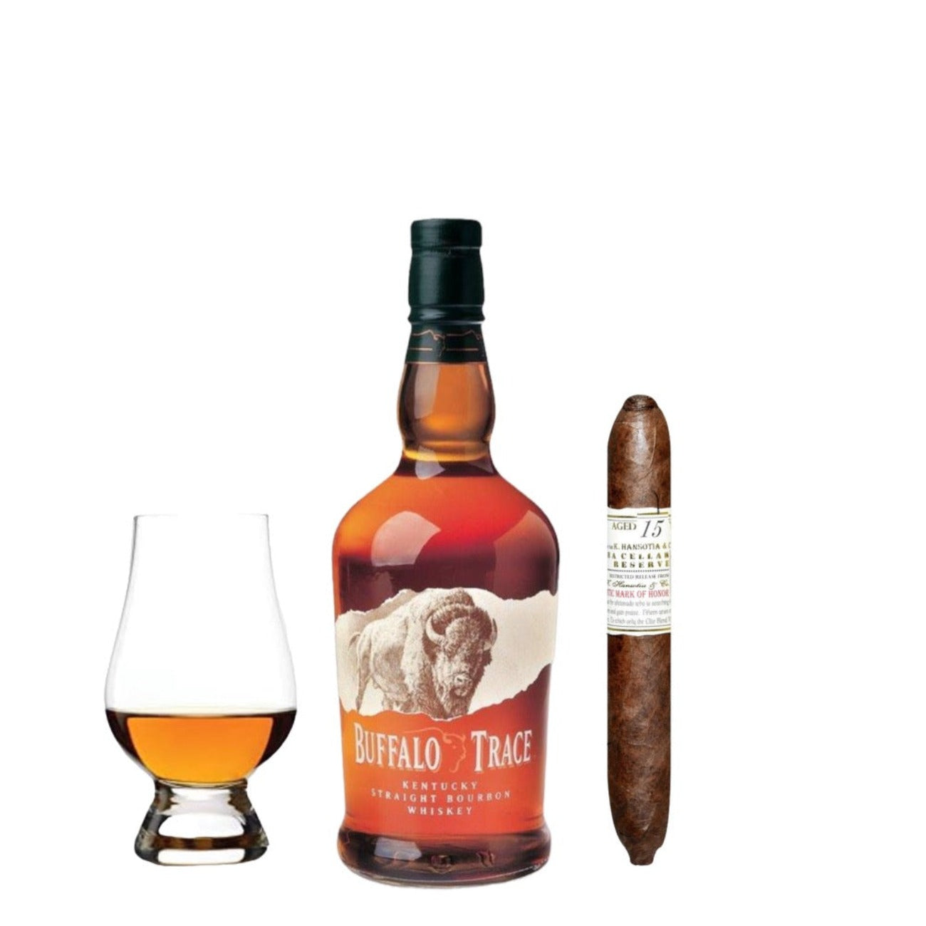 Buffalo Trace Gift Set with Cigar & Glencairn Glass