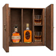 Blanton's Original Single Barrel & Elmer T. Lee Single Barrel in a wooden gift box with two crystal glasses on white