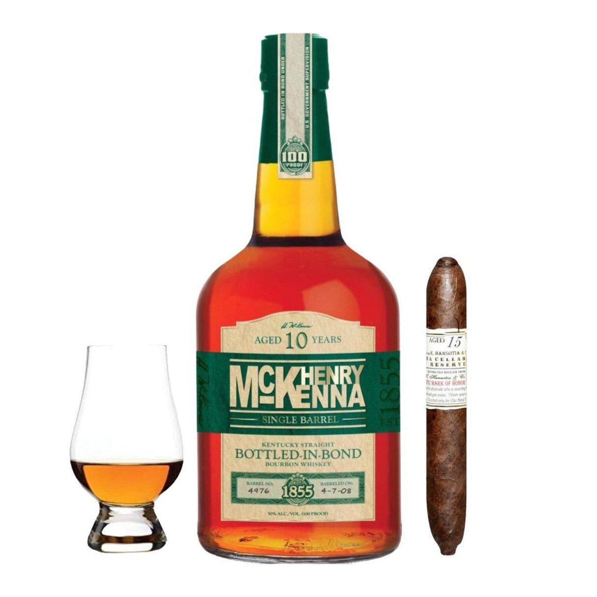 Henry McKenna 10 Year Gift Set with Cigar & Glencairn Glass