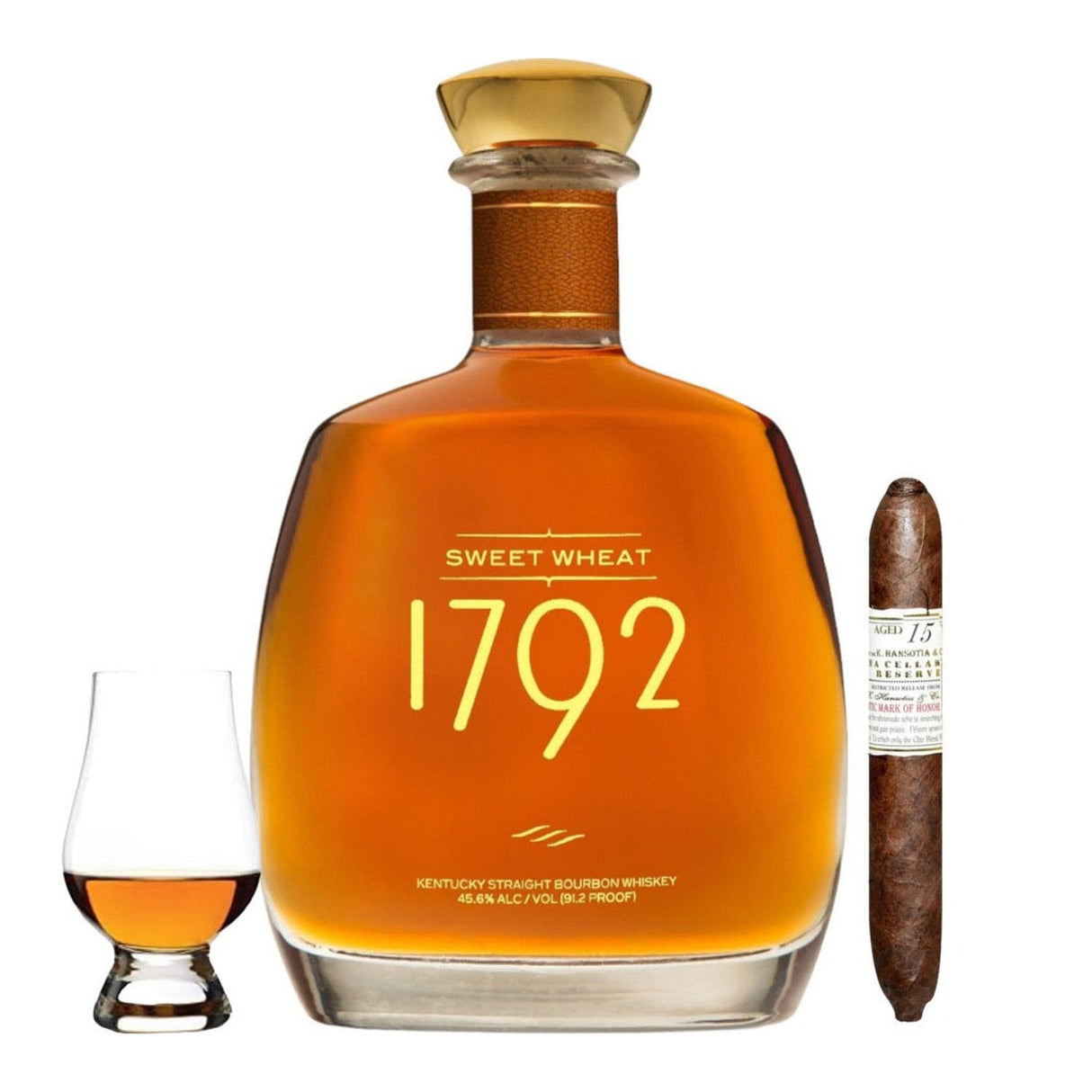 1792 Sweet Wheat Gift Set with Cigar & Glencairn Glass