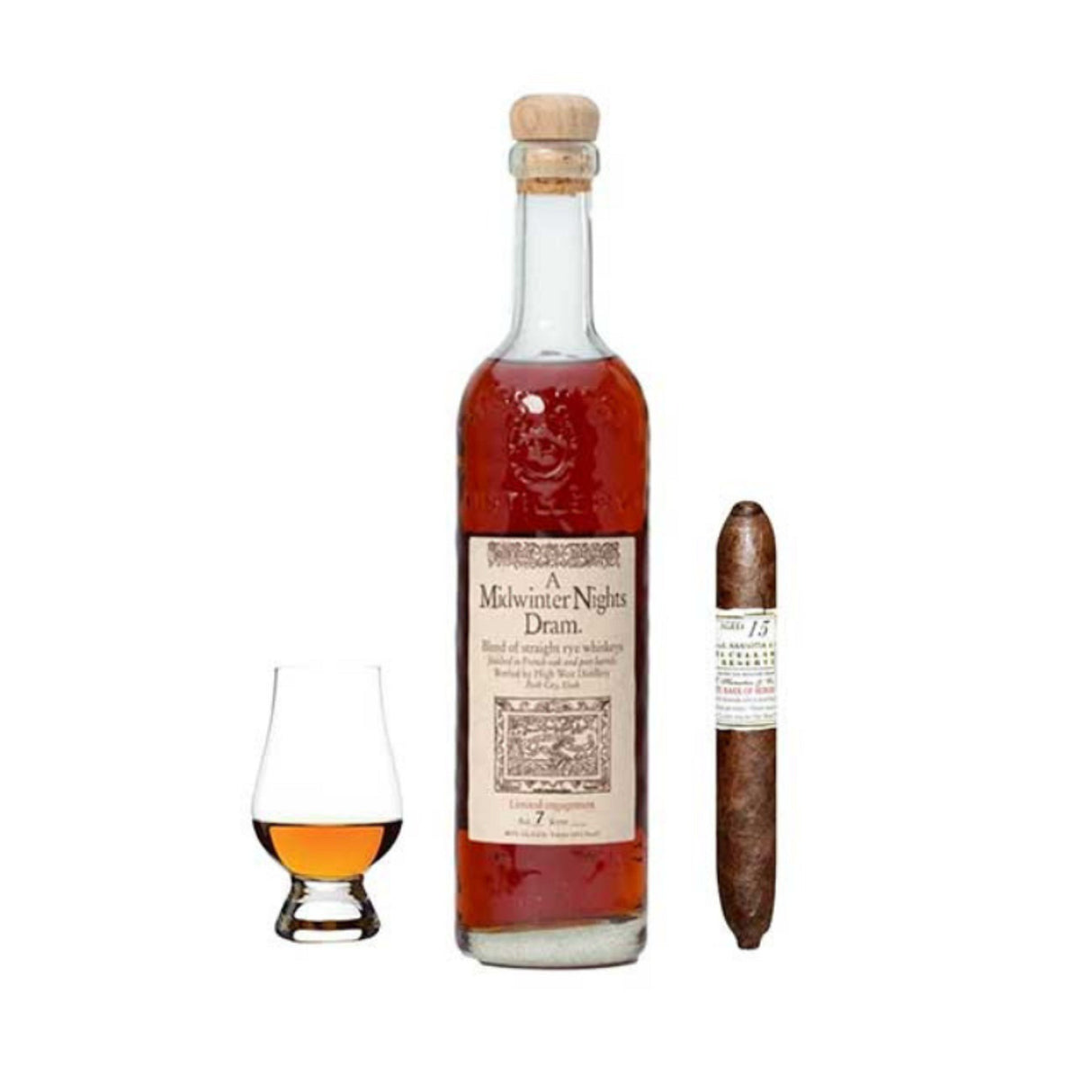 High West A Midwinter Night’s Dram Gift Set with Cigar & Glencairn Glass