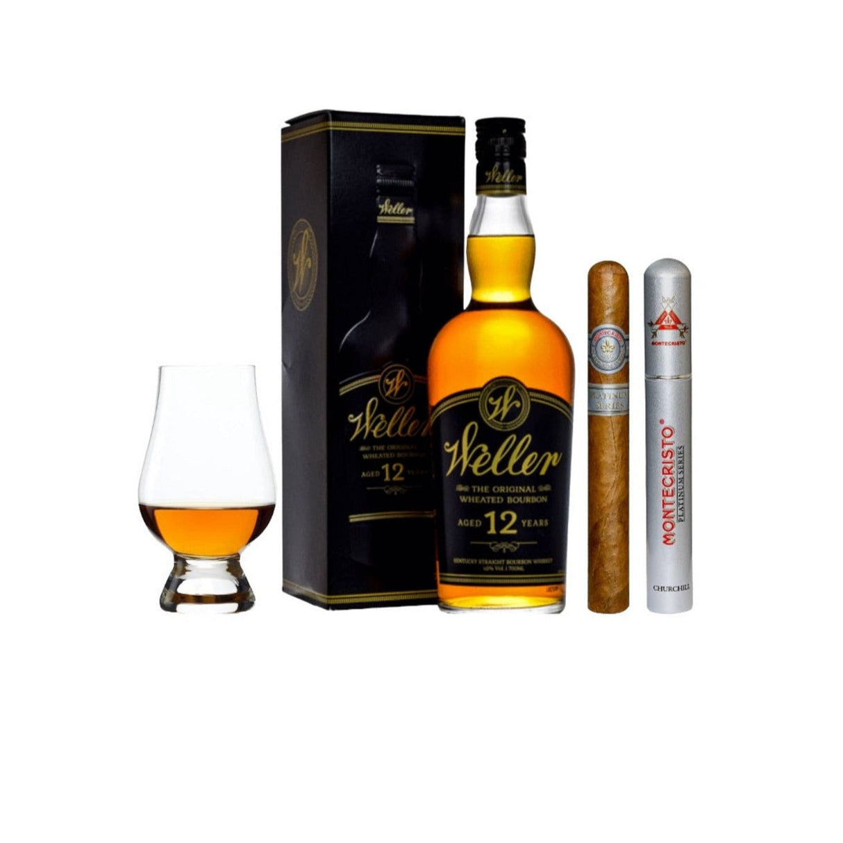 W.L. Weller 12 Year Bourbon Gift Set with Cigar & Glencairn Glass