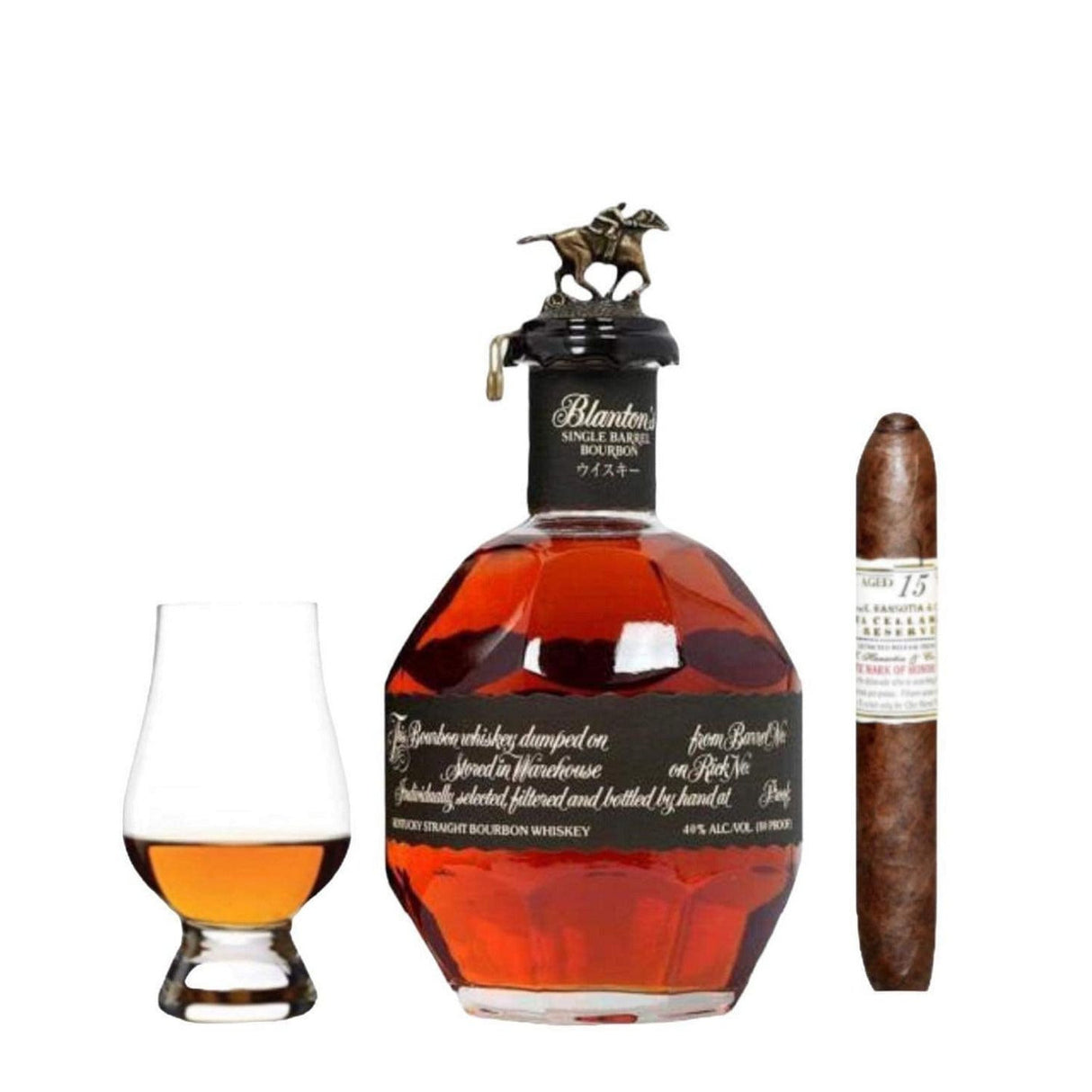 Blanton's Black Edition Bourbon Gift Set – Cigar & Glencairn – 750ml