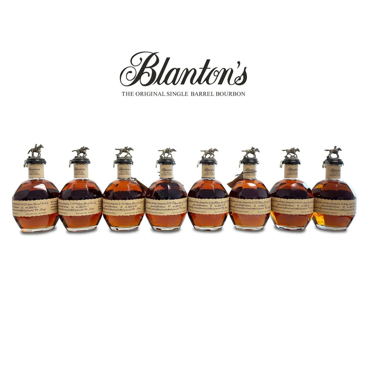 Blanton's Original Single Barrel Complete 8-Bottle Collector's Set – B-L-A-N-T-O-N-S Horse Stoppers (750ml Each)