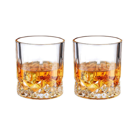 Old-Fashioned Whiskey Glasses – Set of 2, 10oz Premium Lead-Free Crystal