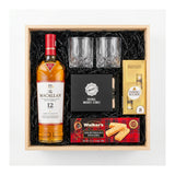 The Macallan 12 Year Sherry Oak Wooden Gift Crate - Scotch, Glasses, Chocolate & Whiskey Stones