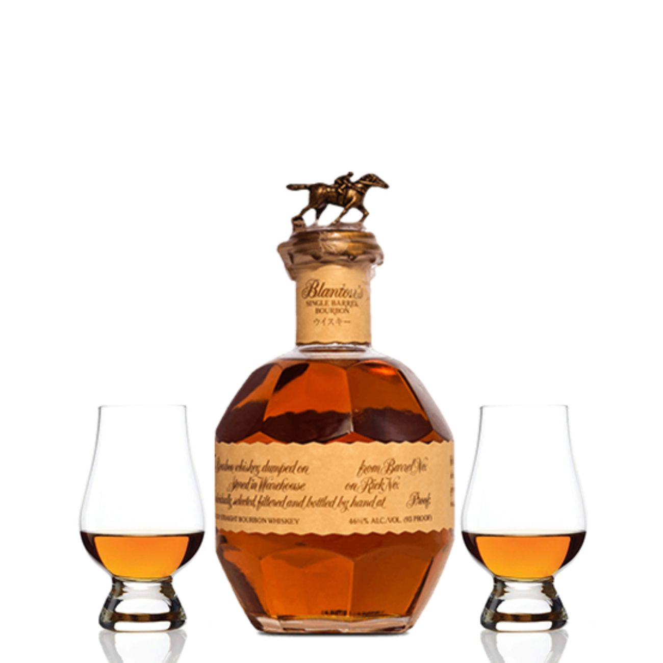 Blanton’s Single Barrel Bourbon Gift Set – 2 Glencairn Glasses – 750ml