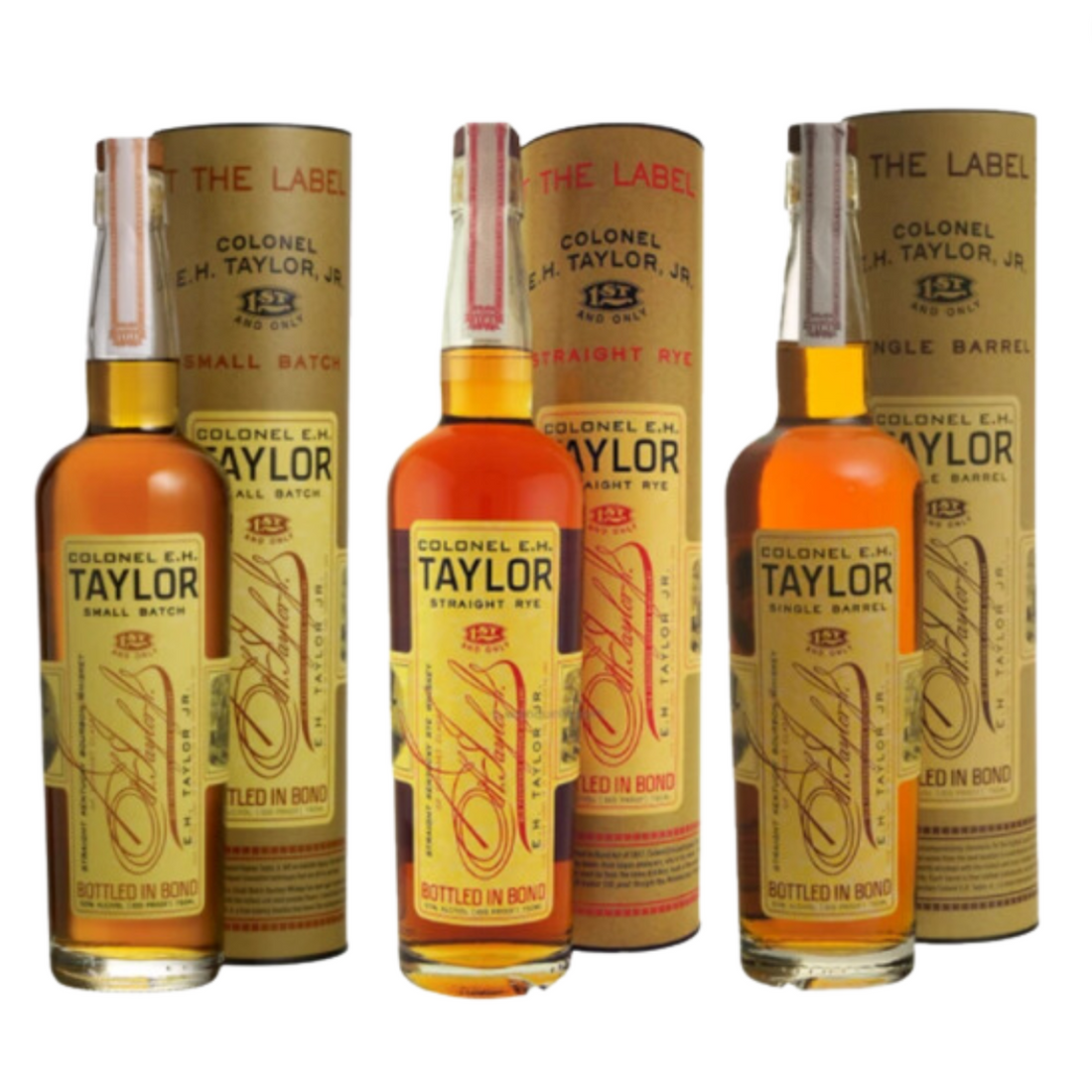Colonel E.H. Taylor Bourbon & Rye Starter Pack – Small Batch, Single Barrel & Straight Rye – 3 x 750ml