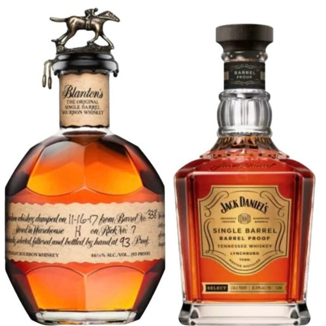 Blanton’s Original Single Barrel and Jack Daniel’s Single Barrel Bourbon Duo Set 2 x 750ml