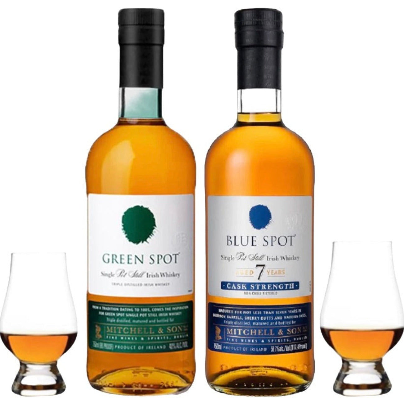 Green Spot &amp; Blue Spot Gift Set with Glencairn Glass