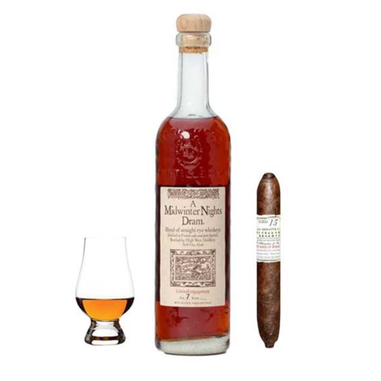 High West A Midwinter Night’s Dram Gift Set with Cigar &amp; Glencairn Glass