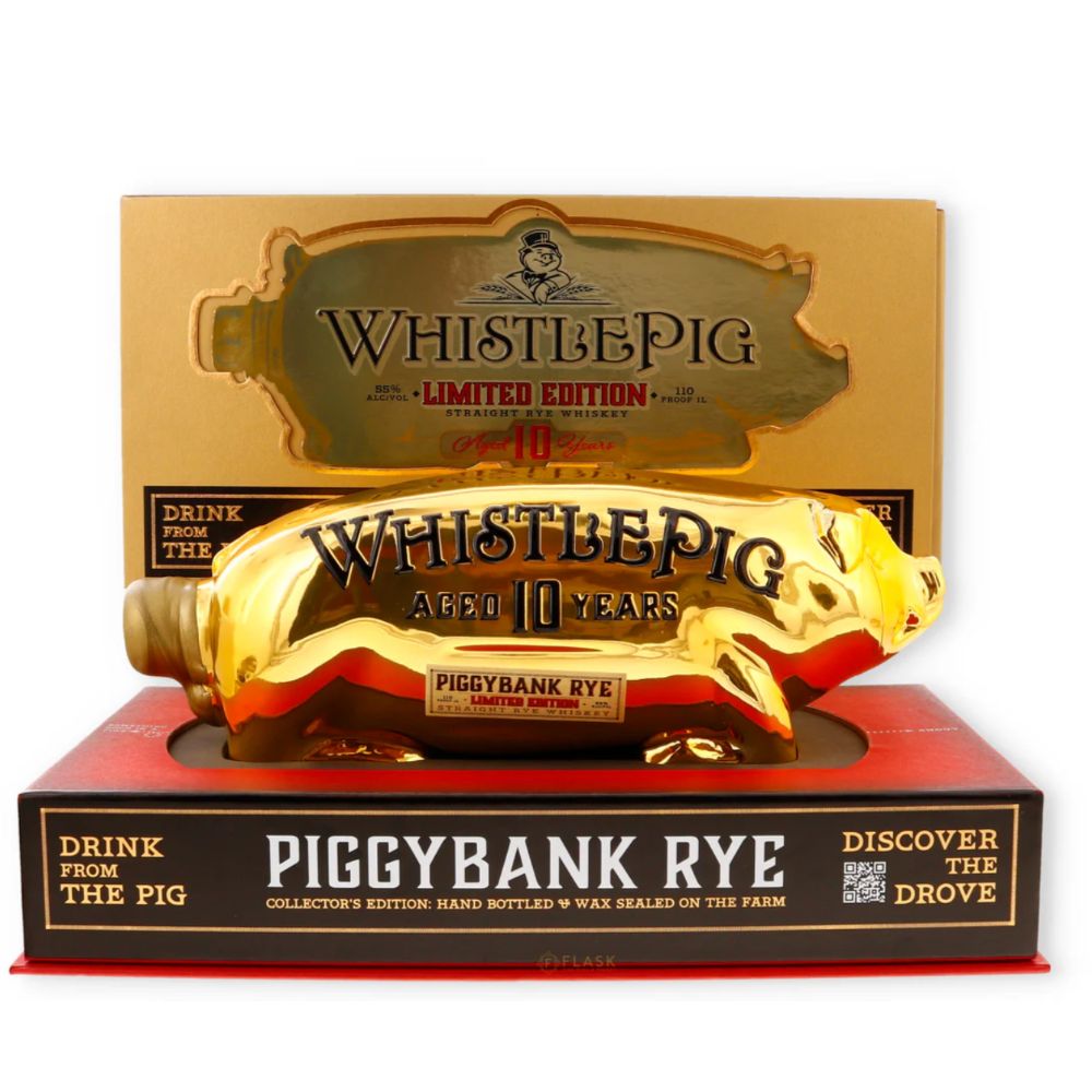 WhistlePig PiggyBank 10 Year Gold Edition Rye Whiskey – 750ml