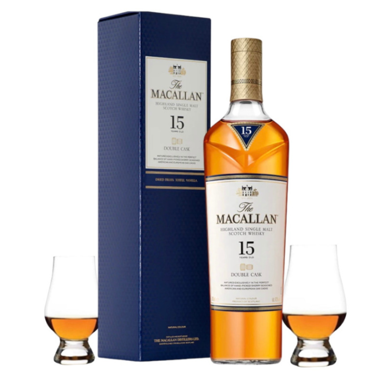 The Macallan 15 Year Double Cask Gift Set with Glencairn Glass – 750ml