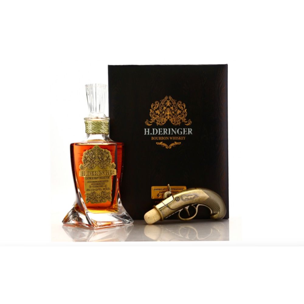 H. Deringer Bourbon Whiskey with Gun Stopper – 750ml