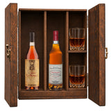 Old Rip Van Winkle 10 Year & Van Winkle Special Reserve 12 Year Lot B in a wooden gift box with two crystal glasses on white