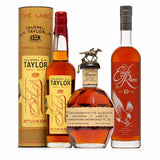 Blanton's Original E.H. Taylor Small Batch and Eagle Rare 10 Year bourbon bundle three bottles
