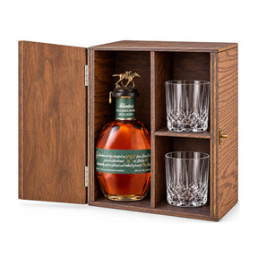 Blanton's Green Label Special Reserve Gift Set with Wooden Box & 2 Crystal Glasses – wooden gift box with 2 crystal glasses