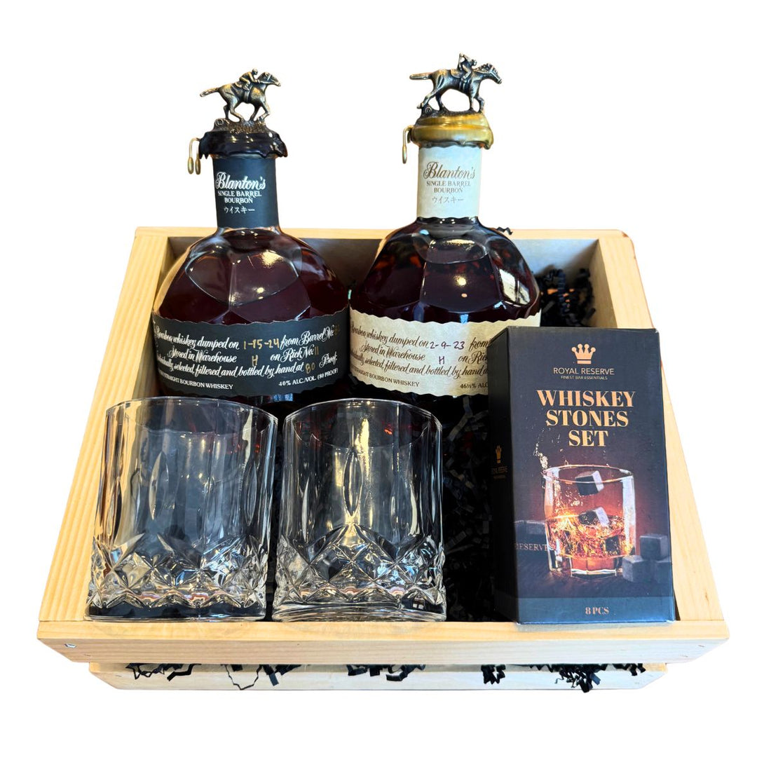 Blanton’s Takara Red &amp; Black Edition Gift Crate – Bourbon, Glasses &amp; Whiskey Stones (Japan Release)