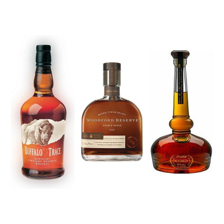 Buffalo Trace, Woodford Reserve Double Oaked & Willett Pot Still Bourbon Gift Crate bottles included