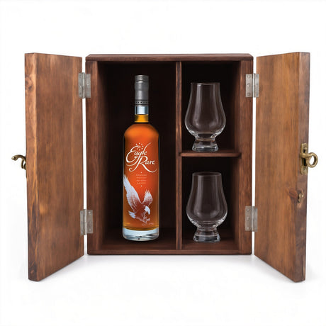 Eagle Rare 10 Year Gift Set with Wooden Box & 2 Crystal Glasses – 750ml — Glencairn Glasses
