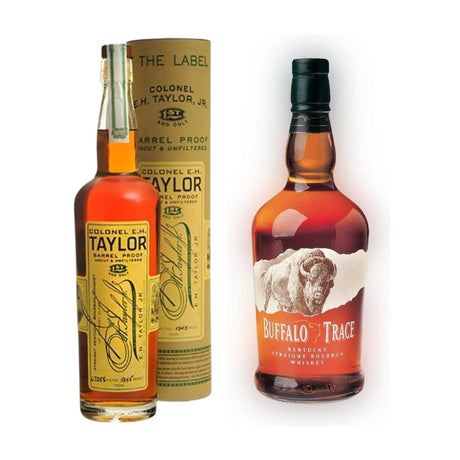 Colonel E.H. Taylor Barrel Proof & Buffalo Trace Bourbon Gift Crate bottles included