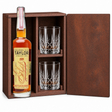 E.H. Taylor Straight Rye wooden gift set with 2 crystal glasses — spicy rye caramel finish 750ml.