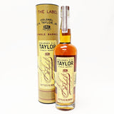 Colonel E.H. Taylor Single Barrel bottled-in-bond bourbon bottle front label — 100 proof Kentucky 750ml.