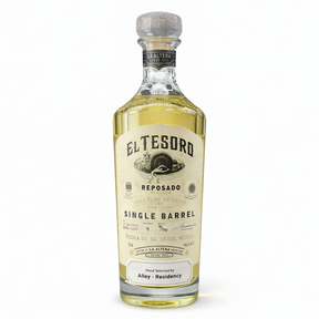 El Tesoro Reposado Single Barrel Tequila front bottle shot on white background