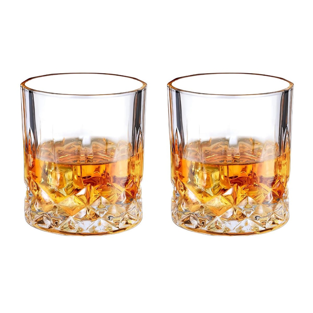Engravable Old-Fashioned Whiskey Glasses – Set of 2, 10oz Premium Lead-Free Crystal