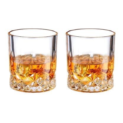 Engravable Old-Fashioned Whiskey Glasses – Set of 2, 10oz Premium Lead-Free Crystal