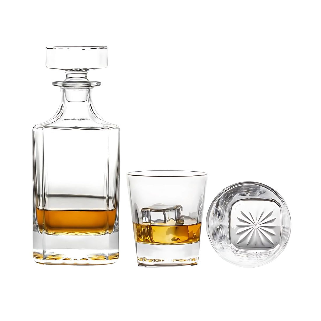 Engravable Whiskey Decanter Gift Set with 2 Glasses – 25oz Glass Decanter