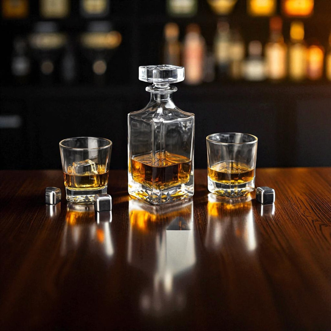 Engravable Whiskey Decanter Gift Set with 2 Glasses – 25oz Glass Decanter