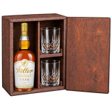 W.L. Weller C.Y.P.B. bourbon wooden gift box with two crystal glasses