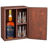 W.L. Weller Full Proof Bourbon Wooden Gift Box with 2 Crystal Glasses