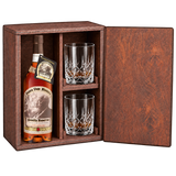 Pappy Van Winkle Family Reserve 23 Year Gift Set with Wooden Box & 2 Crystal Glasses featuring a 750 mL bottle, fitted wooden box, and two glasses