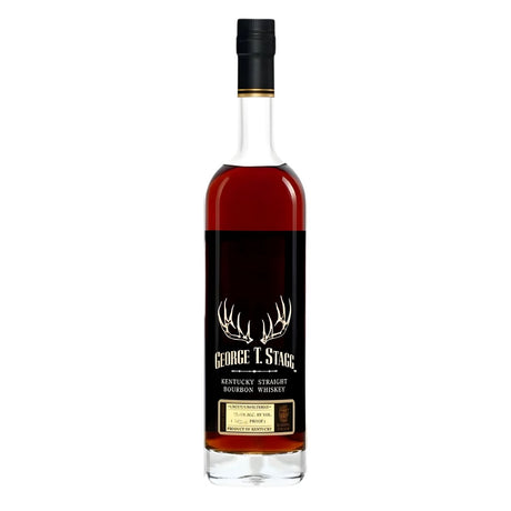 George T. Stagg 2025 Kentucky straight bourbon 142.8 proof bottle on white background – high proof limited release